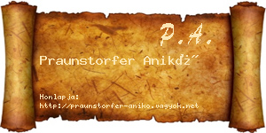 Praunstorfer Anikó névjegykártya